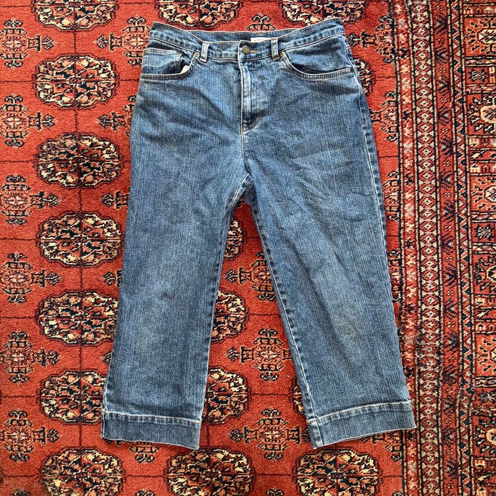 Jones New‎ York Sport 8 Cropped Boxy Leg Stretch Thick Denim 5-Pocket Jeans